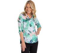 ANNA ROSE Garden Print Burnout Top with Necklace - Green/Multi - 18