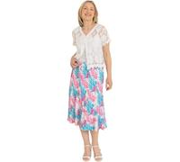 ANNA ROSE Leaf Print Eyelet Jersey Skirt - White/Multi - 20