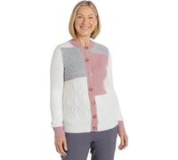 ANNA ROSE Patchwork Cardigan - Ivory/Pink/Grey - L
