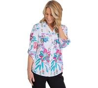 ANNA ROSE Printed Bright Floral Blouse - White/Multi - 16