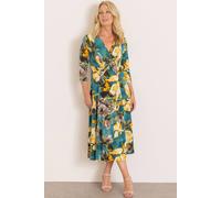 Anna Rose Printed Jersey Dress In Teal Teal 20