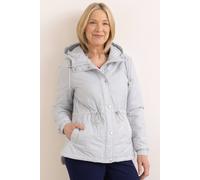 Anna Rose Quilted Hooded Jacket In Pale Grey Pale Grey 20