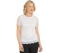 ANNA ROSE Shimmer Lace Top - Ivory/Silver - M