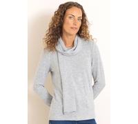 Anna Rose Star Embellished Jumper With Scarf In Grey Grey M