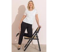 Anna Rose Straight Leg Ponte Trousers In Black Black 20