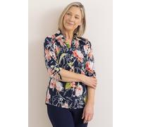 Anna Rose Textured Bouquet Blouse In Navy Navy S