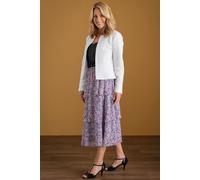 Anna Rose Textured Floral Print Tiered Skirt Multi 18