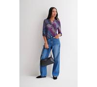 Anna Rose Women's Animal Print Blouse in Blue | Size: Small Anna Rose Blue S