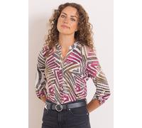 Anna Rose Women's Animal Print Blouse in Pink | Size: XL Anna Rose Pink XL
