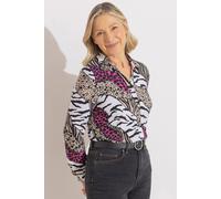 Anna Rose Women's Embellished Animal Print Blouse | Size: Medium Anna Rose Multicolor M