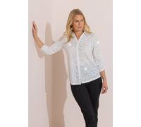 Anna Rose Women's Embellished Butterfly Blouse in White | Size: Large Anna Rose White L