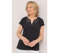 Anna Rose Women's Embellished Short Sleeve Top in Black | Size: 10 Anna Rose Black 10