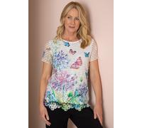 Anna Rose Women's Garden Print Crochet Top in White | Size: Medium Anna Rose White M