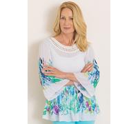 Anna Rose Women's Garden Print Pleated Top in Off-White | Size: 14 Anna Rose Off-White 14