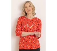 Anna Rose Women's Garden print Top With Necklace in Scarlet | Size: Medium Anna Rose Scarlet M