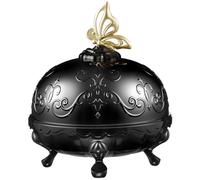 ANNA SUI Loose Face Powder Case Only - Refill Sold Separately, Black Vanity Case with Butterfly Motif, Come with Purple Puff