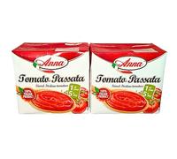 Anna Tomato Passata 2 Pack - 2 x 500g - Smooth Italian Tomato Passata - Rich Base for Pasta Sauces, Cooking & Recipes - Includes Gifty Goodness Shopping List