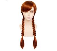 Anna Wig Princess Braid Wigs Hair Long Brown Loose Wave Cosplay Wigs Halloween Party Anna Cosplay Costume Wig