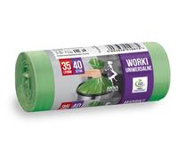 ANNA ZARADNA ST-AZ-010875 Universal Bin Liners 35 L | Pack of 40 | Rubbish Bags for Household Waste Office Made of Thick HDLD Regranulate Film Colour: Green