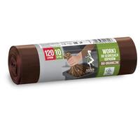 ANNA ZARADNA ST-AZ-017027 Waste Separation Bags Organic Rubbish Bags Tear-Resistant 120 L | Pack of 10 | Bin Bags for Household Waste Office Made of Thick LDPE Regranulate Film Colour: Brown