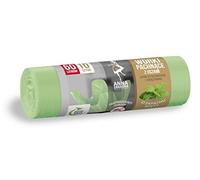 ANNA ZARADNA ST-AZ-038107 Rubbish Bag with Handles 60 l Strong | Pack of 10 | Mint Scent | Garbage Bag Garbage Bag Garbage Bag for Household Waste Office Made of HDLD Film Colour Green