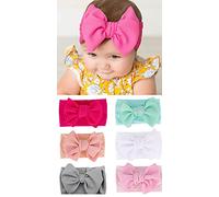ANNACREATIONS Baby Girls' Multi-Color Synthetic Elastic Headband, 6 Count (Pack of 1)