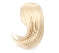 Annadue 1/6 Ball Jointed Doll Wig Milk Gold Long Hair with Bangs | Full Thick Tresses, High Temp Silk Fiber, Elastic Inner Cap, Fit, for 15.5 to 17cm Ornament
