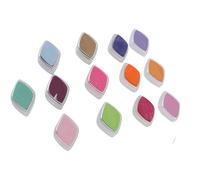 Annadue 10 Colors Glittering Sponge Ink Pads for Crafting | Washable Stamp Pads, Sparkle Finish, Kid Safe, Stackable Box, Multi Surface