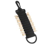 Annadue 10 Tees Golf Tee Holder with Hook, Multifunction Golf Tee Carrier Storage Bag, Portable Pouch for Belt (Black)