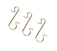 Annadue 100 Pcs Multi Purpose Metal S Shape Hooks for Christmas Tree Ornament Holders, White Hanging Hooks for Bells, Small Decorations, Home & Holiday Decor Accessories (Gold)