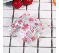 Annadue 100Pcs Flower Pattern Plastic Candy Bags, Oriental Cherry Biscuit Bags for Wedding Party Favors, 7 X 7cm Treat for Cookies Candies (#1)