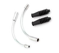 Annadue 110 Degree V Brake Noodle Cable Guide Pipe for Bikes | Aluminium Bend Tube, Bicycle Brake Repair, Silver and Black, Smooth Routing, 2 Pair Pack