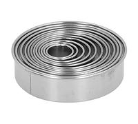 Annadue 12Pcs Stainless Steel Round Cutting Die for Dough Clay | Multipack Circular Cutter Set, Smooth Incisive Edges, Non Stick Glossy Surface, Rust Metal, Handy Storage Container