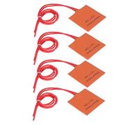 Annadue 12V 7.5W 4Pcs Silicone Heat Mat 50x50mm 120-150℃ Heating Pad Warmer for Drum Pipeline, Quick Heating Silicone Heater Pad with Reliable Performance