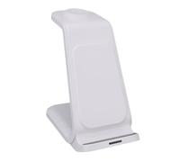Annadue 15W Magnetic 3 in 1 Wireless Charging Station for Phone Watch Earbuds, Fast Wireless Charger with Heat Dissipation, Portable ABS Foldable Stand, Overcharge Protection for (White)