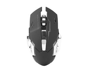 Annadue 2.4G Wireless Gaming Mouse, Ergonomic Mice with Adjustment DPI (up to 2400DPI), Colorful LED Light, Large Capacity Rechargeable Battery, for PC Laptop Desktop for PUGB for CF (Black)