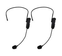 Annadue 2.4G Wireless Headset Microphone, UHF System with Dual Interface, Rechargeable Battery, Clear Sound, Dual Purpose, for Fitness Teaching Tour Guide (1 for 2)