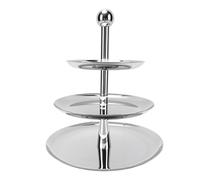 Annadue 2 Layer Stainless Steel Fruit Serving Tray Tiered Cake Stand