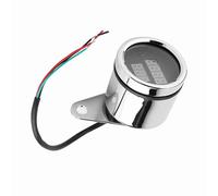 Annadue 2-Pack Motorcycle LED Tachometer Gauge | Digital Rev Counter, 12V DC Voltage Meter, Chrome Metal Housing, Universal Motorcycle Fit, Red Blue LED
