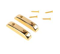 Annadue 2 Pcs Bass Thumb Rest, Plastic Anti Slip Light Weight Jazz Bass Guitar Thumb Finger Rest, Finger for Electric Beginners Practice (GM03 Gold)