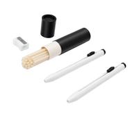 Annadue 2 Pcs Refillable Sewing Chalk Pen with 25 White Refills | Press To Mark, Wax Core, Quick Water Removal, Tailor Marker, Fabric Friendly Lines
