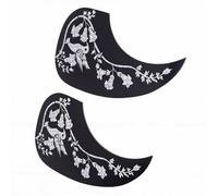 Annadue 2 Pcs Teardrop Acoustic Guitar Pickguard, Waterdrop Shape Acoustic Guitar Scratch Plate, Decorative Pick Guard for Protection, Scratch Guard (Morning Glory and Bird)