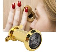 Annadue 2 Piece 220 Degree Viewing Angle Anti Theft Door Viewer, Home Security Peephole with Back Cover, Household Door Accessories (Simple 16 Gold, Aperture 16-19, Thickness)
