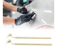 Annadue 2pcs 0.5mm 0.7mm Fluid Writer Paint Applicator Pen with Skid Resistance Handle, Aluminum Touch Up Slanting Ruling Pen for Repairing