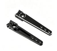 Annadue 2Pcs 25T Servo Arm 1.75 Inch for RC Car Boat | CNC Aluminum Alloy, Anodized Black Finish, Adjustable Travel Range, Hex Wrench Included, Multi Mount Holes