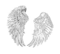 Annadue 2pcs Angel Wings Sequin Iron On Patches for Clothes | Silver Sequin Appliques, DIY Craft Decor, Clothing Repair, Bags Shoes Curtains, Holiday Gift Idea