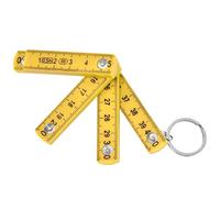 Annadue 2Pcs Plastic Folding Ruler 0.5m Portable Foldable Rule with Key Ring for Carpentry Laying Tiles Woodworking (Yellow)