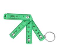 Annadue 2Pcs Plastic Folding Ruler 0.5m Portable Foldable Rule with Key Ring for Carpentry Laying Tiles Woodworking (Green)