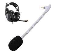 Annadue 2pcs Replacement Microphone for A40 Gaming Headset Detachable Boom Mic with Gold Plated Plug Noise Cancelling Clear Sound OFC Wire Core (White)
