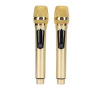 Annadue 2Pcs Wireless Microphone, UHF Metal Dynamic Handheld Cordless Mic System with Rechargeable Receiver for Karaoke Singing Wedding DJ Party SpeechClass Use